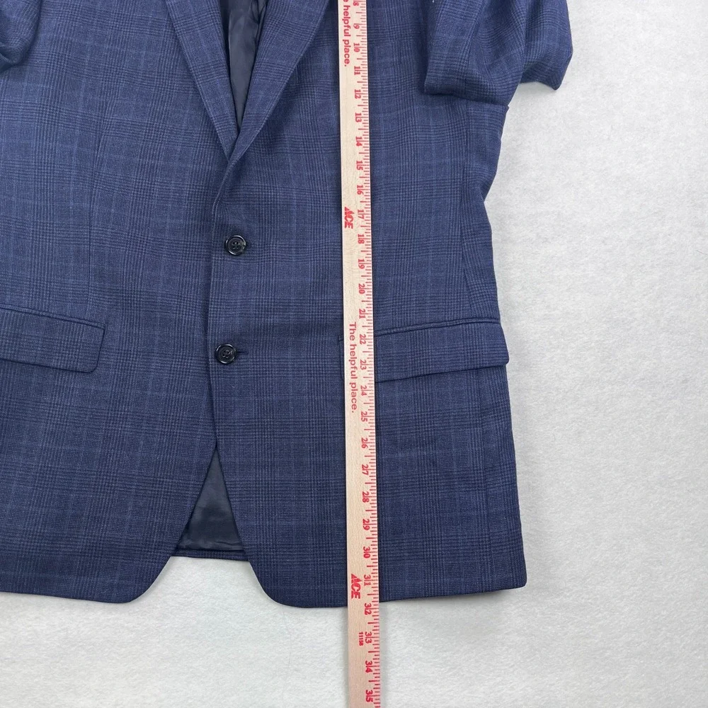 Lauren Ralph Lauren Mens 44R Blue Glen Plaid Wool 2-Button Blazer Sport Coat